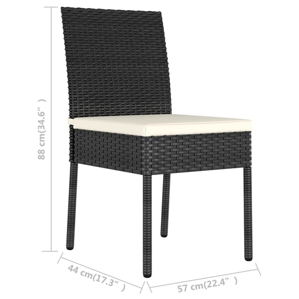 Vidaxl Garden Dining Chairs 2 Pcs Poly Rattan Black Patio Chairs