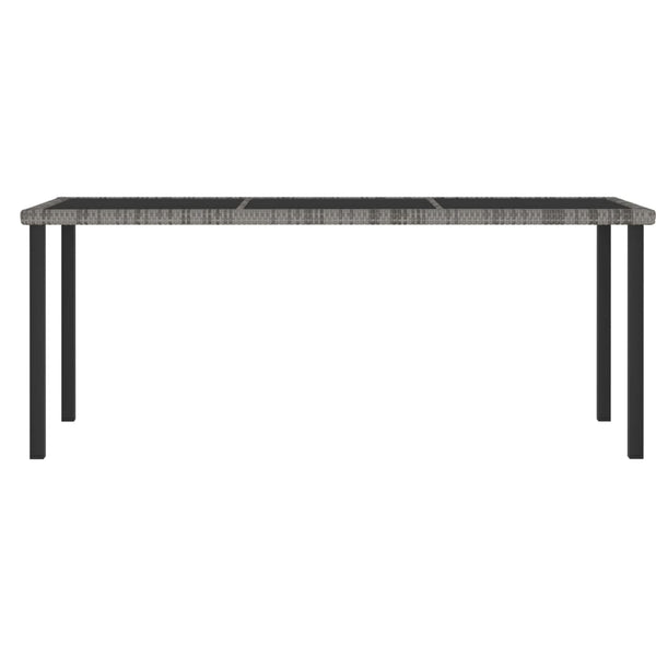 Garden Dining Table Grey 180X70x73 Cm Poly Rattan Dining Tables