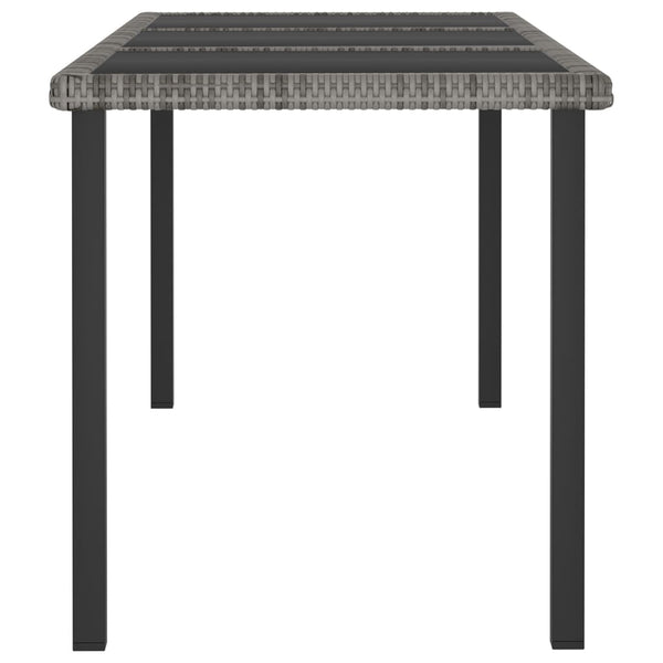 Garden Dining Table Grey 180X70x73 Cm Poly Rattan Dining Tables