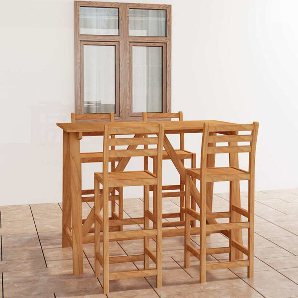 Vidaxl 5 Piece Outdoor Bar Set Solid Acacia Wood Other Patio & Garden Furniture