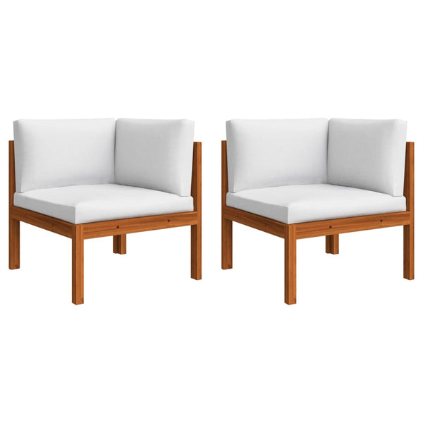 Vidaxl 6 Piece Garden Lounge Set With Cushions Cream Wood Acacia&Rope Loungers
