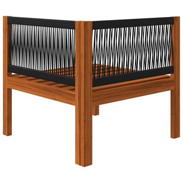 Vidaxl 6 Piece Garden Lounge Set With Cushions Cream Wood Acacia&Rope Loungers