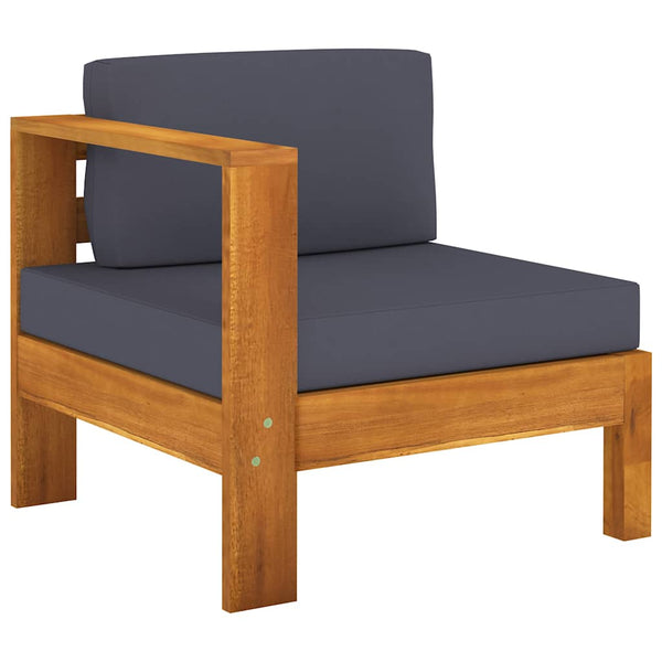 Vidaxl 8 Piece Garden Lounge Set With Dark Grey Cushions Acacia Wood Loungers