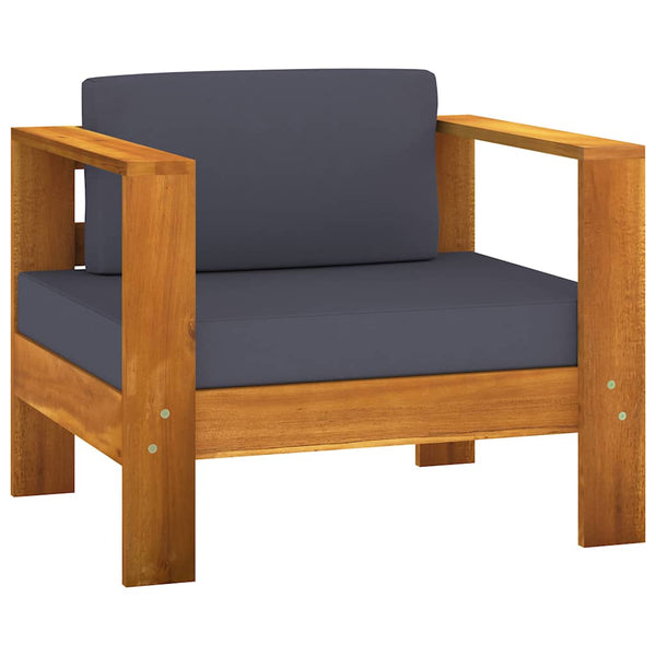 Vidaxl 8 Piece Garden Lounge Set With Dark Grey Cushions Acacia Wood Loungers