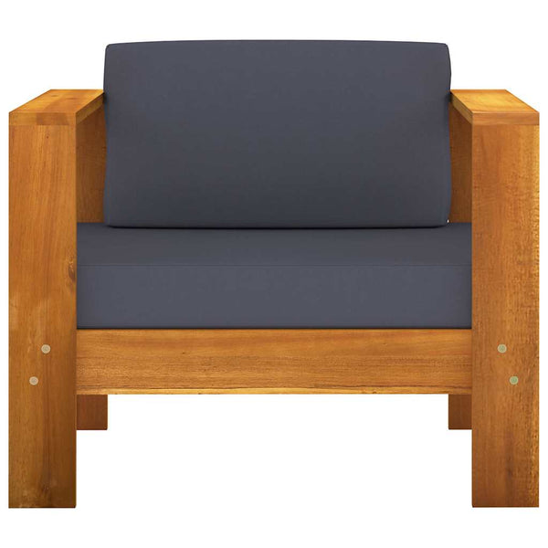 Vidaxl 8 Piece Garden Lounge Set With Dark Grey Cushions Acacia Wood Loungers