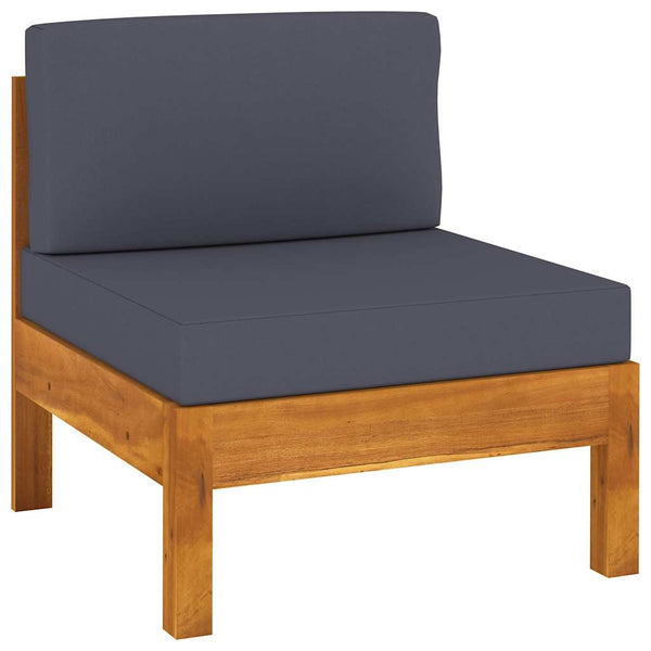 Vidaxl 8 Piece Garden Lounge Set With Dark Grey Cushions Acacia Wood Loungers
