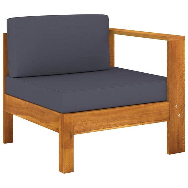 Vidaxl 8 Piece Garden Lounge Set With Dark Grey Cushions Acacia Wood Loungers