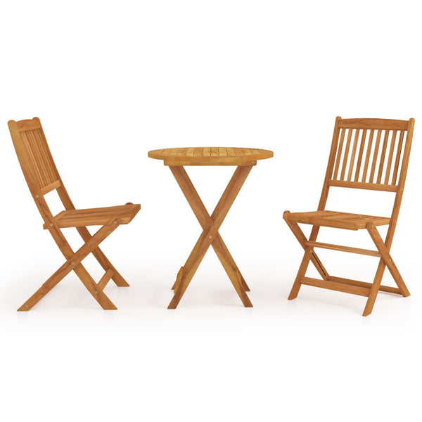Vidaxl 3 Piece Folding Garden Dining Set Solid Acacia Wood Outdoor Dining Sets