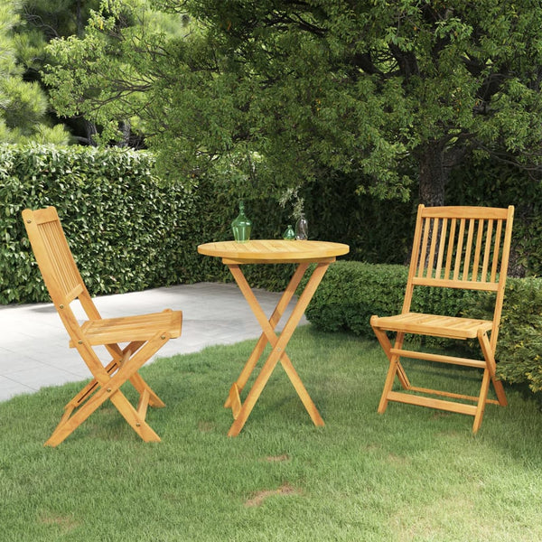 Vidaxl 3 Piece Folding Garden Dining Set Solid Acacia Wood Outdoor Dining Sets