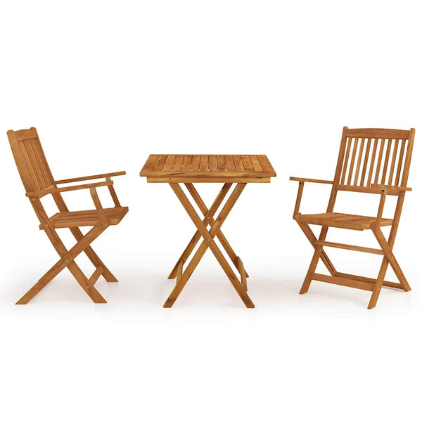 Vidaxl 3 Piece Folding Garden Dining Set Solid Acacia Wood Outdoor Dining Sets