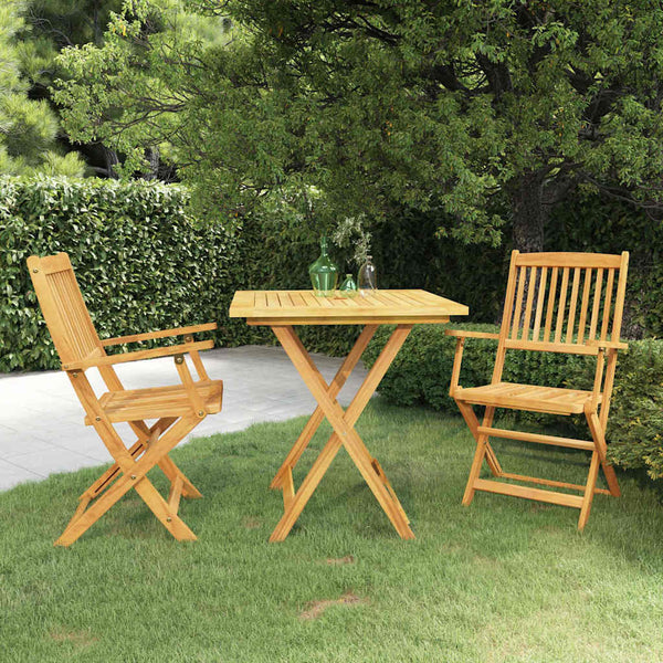 Vidaxl 3 Piece Folding Garden Dining Set Solid Acacia Wood Outdoor Dining Sets