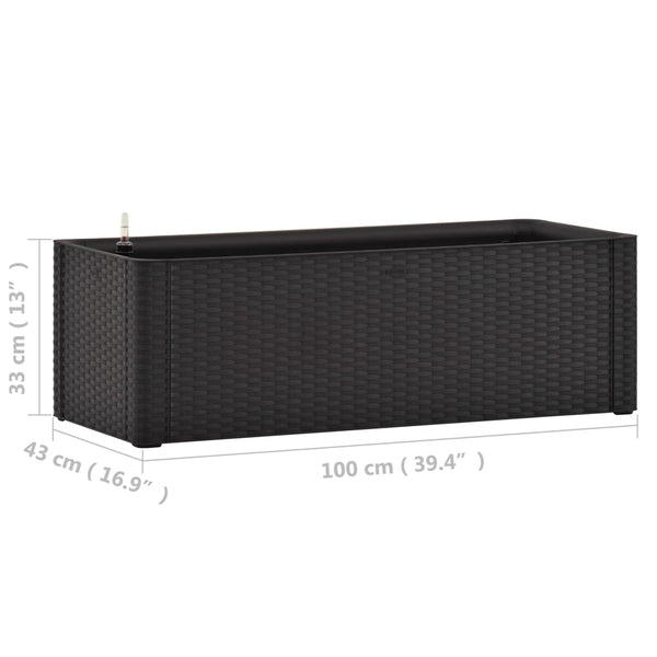 Garden Raised Bed With Self Watering System Anthracite 100X43x33 Cm Raised Garden Beds