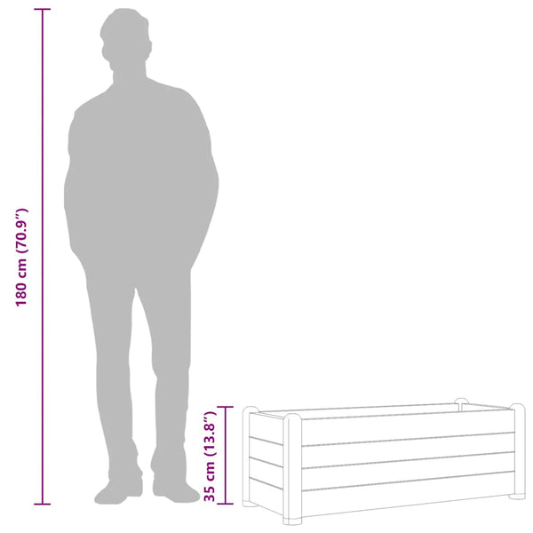 Polypropylene Raised Garden Bed Uv Weather Resistant Yard Planter Anthracite Raised Garden Beds