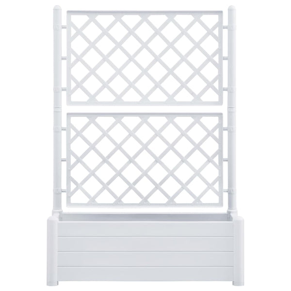 Planters & Vases Garden Planter With Trellis 100X43x142 Cm Pp White