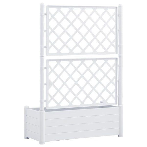Planters & Vases Garden Planter With Trellis 100X43x142 Cm Pp White