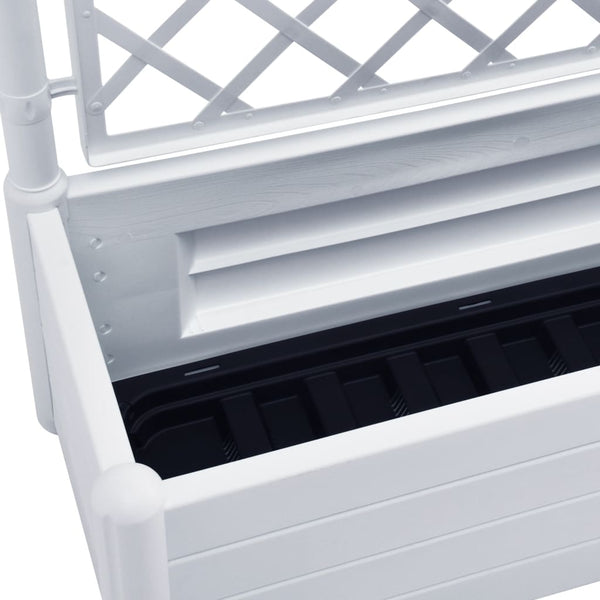 Planters & Vases Garden Planter With Trellis 100X43x142 Cm Pp White