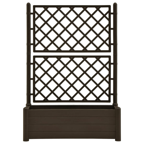 Garden Planter With Trellis 100X43x142 Cm Pp Mocha Planters & Vases