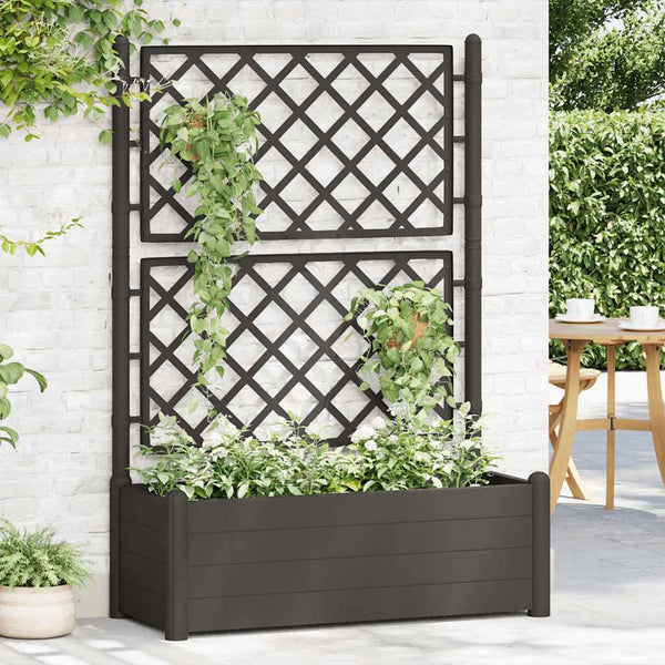 Polypropylene Garden Planter With Trellis Frost Resistant Outdoor Planters Planters & Vases