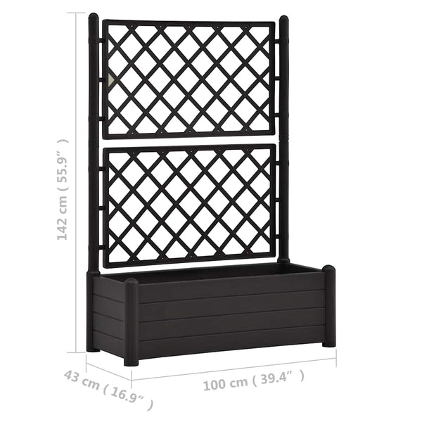 Polypropylene Garden Planter With Trellis Frost Resistant Outdoor Planters Planters & Vases