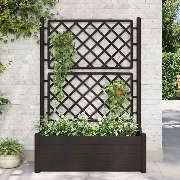 Polypropylene Garden Planter With Trellis Frost Resistant Outdoor Planters Planters & Vases