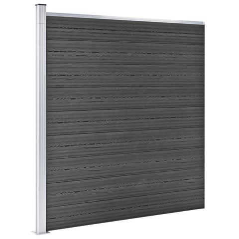 Fence Panel Wpc 175X186 Cm Black