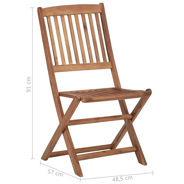 Vidaxl Folding Outdoor Chairs 2 Pcs Solid Acacia Wood Patio Chairs
