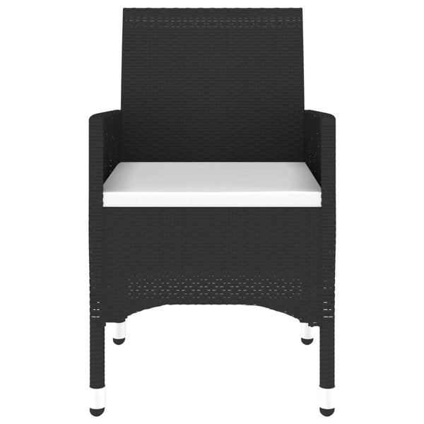 7 Piece Garden Dining Set Poly Rattan Black Outdoor Dining Sets