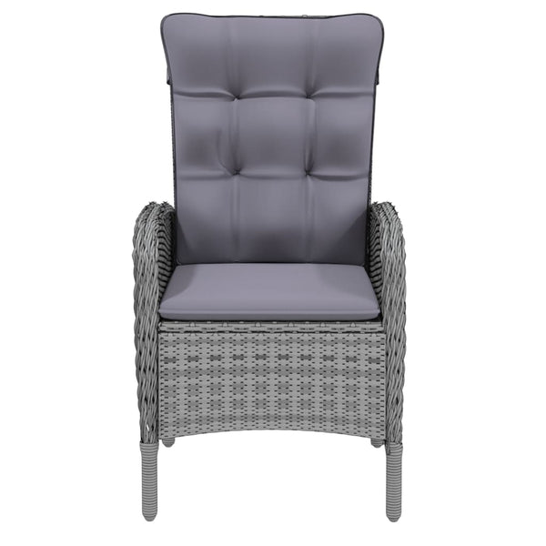 5 Piece Garden Dining Set Poly Rattan Grey Outdoor Dining Sets