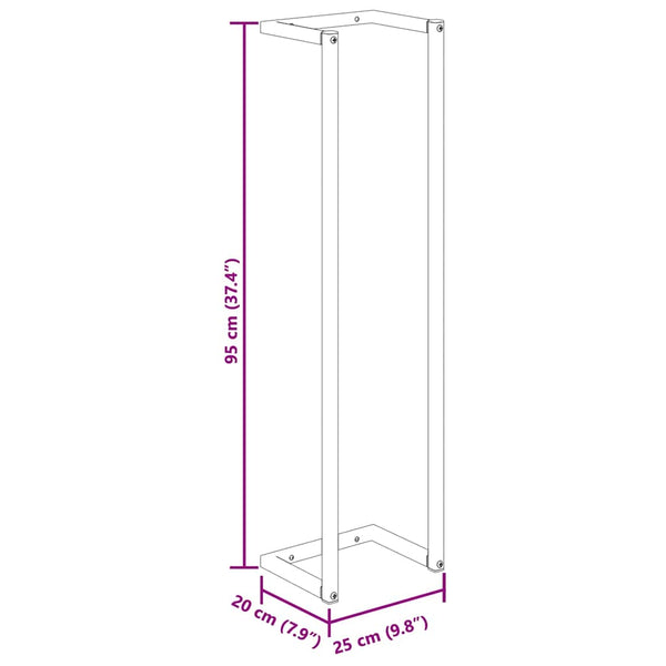 Vidaxl Towel Rack Black 25X20x95 Cm Iron Towel Racks