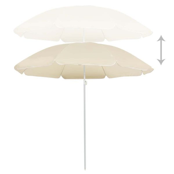 Vidaxl Garden Parasol With Steel Pole Sand 180 Cm Sheds Summerhouses Carports