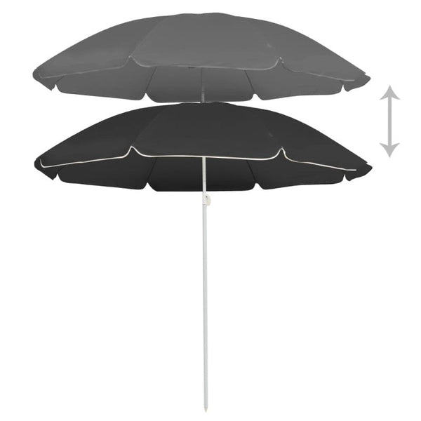 Vidaxl Garden Parasol With Steel Pole Anthracite 180 Cm Patio Umbrellas