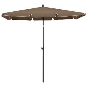 Garden Parasol With Pole 210X140 Cm Taupe