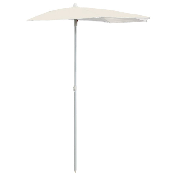 Garden Half Parasol With Pole 180X90 Cm Sand Patio Umbrellas