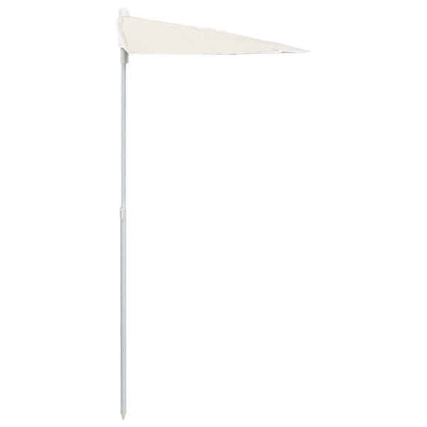 Garden Half Parasol With Pole 180X90 Cm Sand Patio Umbrellas