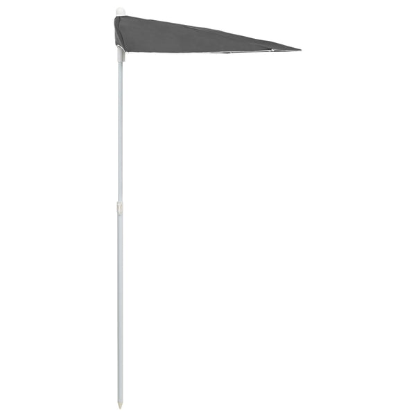 Garden Half Parasol With Pole 180X90 Cm Anthracite Patio Umbrellas