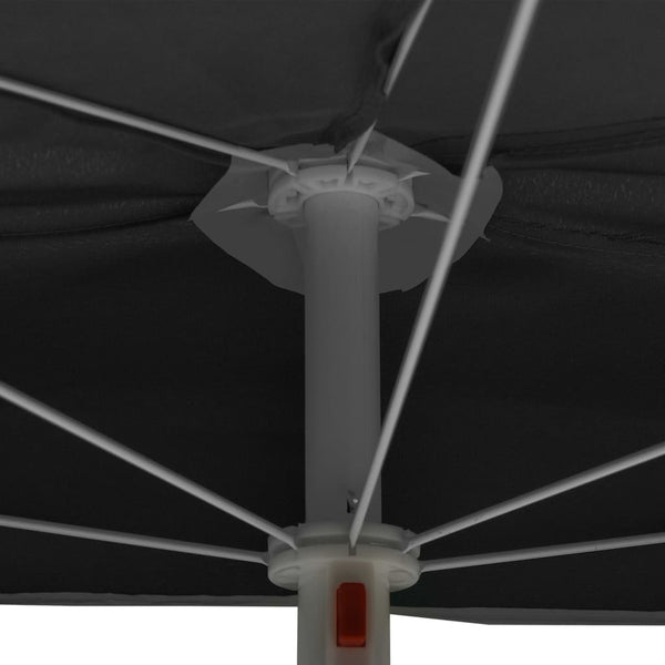Garden Half Parasol With Pole 180X90 Cm Anthracite Patio Umbrellas