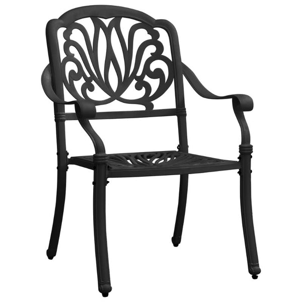 Vidaxl Garden Chairs 2 Pcs Cast Aluminium Black Patio Chairs
