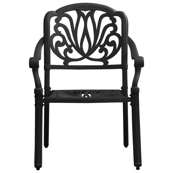 Vidaxl Garden Chairs 2 Pcs Cast Aluminium Black Patio Chairs