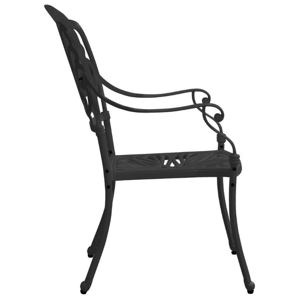 Vidaxl Garden Chairs 2 Pcs Cast Aluminium Black Patio Chairs