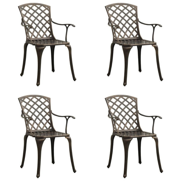 Vidaxl Garden Chairs 4 Pcs Cast Aluminium Bronze Patio Chairs
