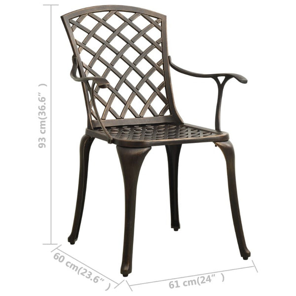 Vidaxl Garden Chairs 4 Pcs Cast Aluminium Bronze Patio Chairs