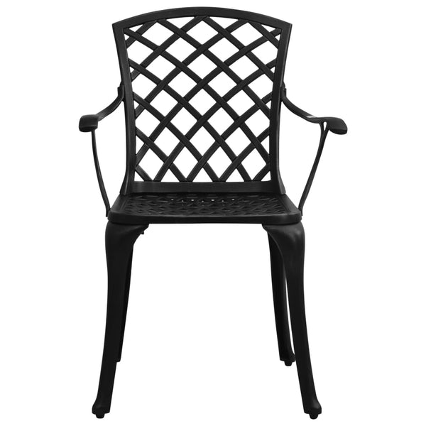 Garden Chairs 4 Pcs Cast Aluminium Black Patio Chairs