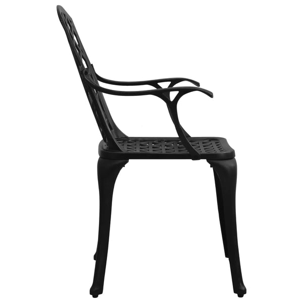 Garden Chairs 4 Pcs Cast Aluminium Black Patio Chairs