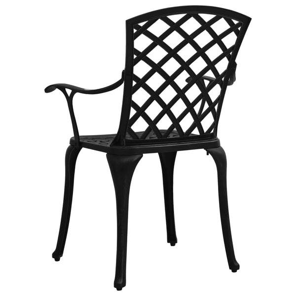 Garden Chairs 4 Pcs Cast Aluminium Black Patio Chairs