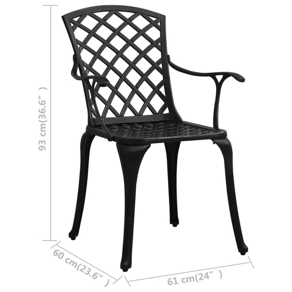 Garden Chairs 4 Pcs Cast Aluminium Black Patio Chairs