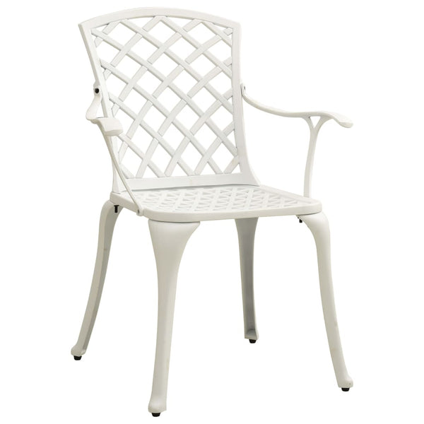Garden Chairs 2 Pcs Cast Aluminium White Patio Chairs