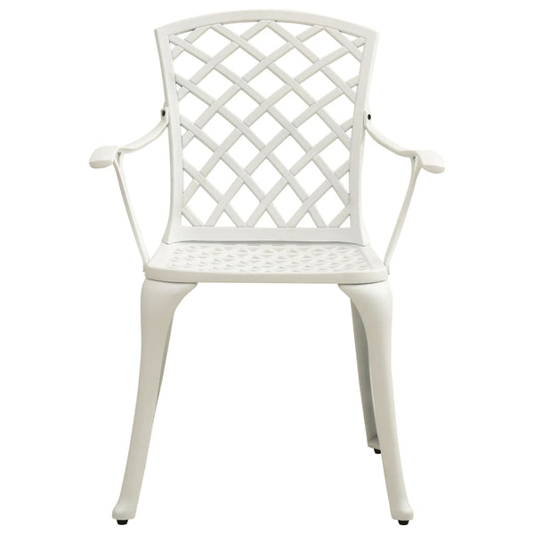 Garden Chairs 2 Pcs Cast Aluminium White Patio Chairs
