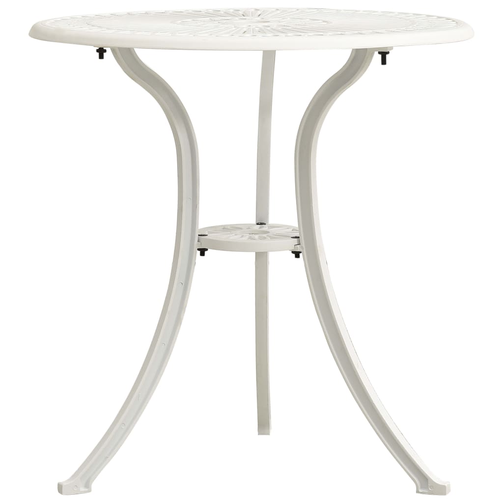 Vidaxl Garden Table White 62X62x65 Cm Cast Aluminium Tables
