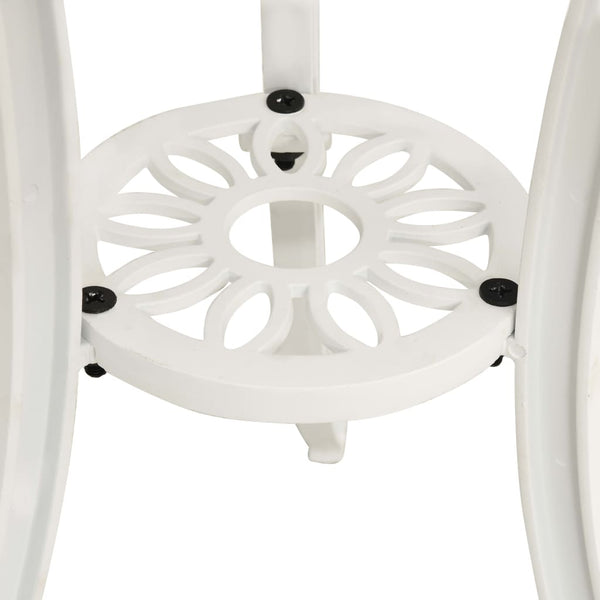 Vidaxl Garden Table White 62X62x65 Cm Cast Aluminium Tables