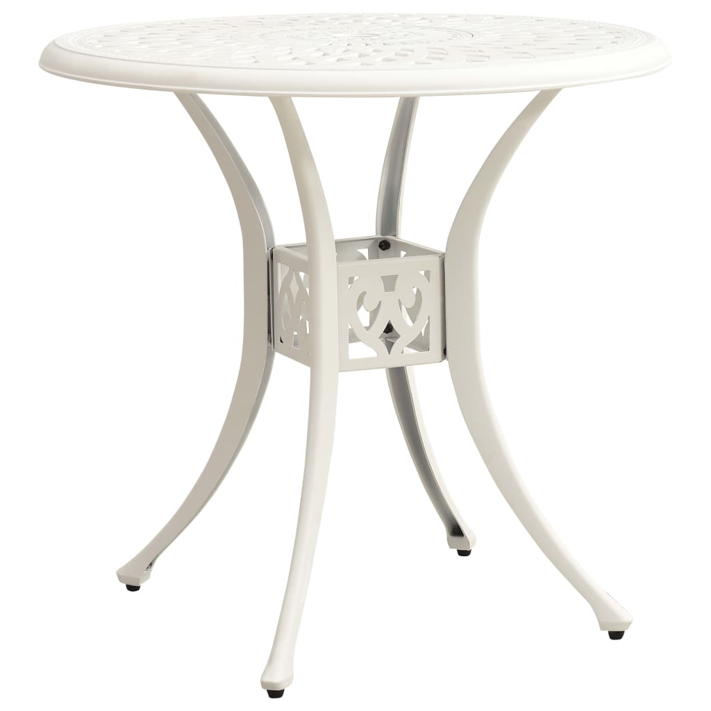 Garden Table White 78X78x72 Cm Cast Aluminium Patio & Garden Tables